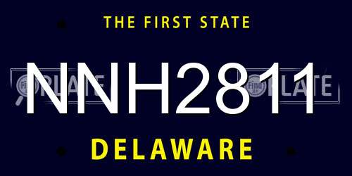 NNH2811 Delaware License Plate