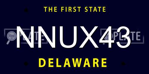 NNUX43 Delaware License Plate