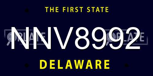NNV8992 Delaware License Plate