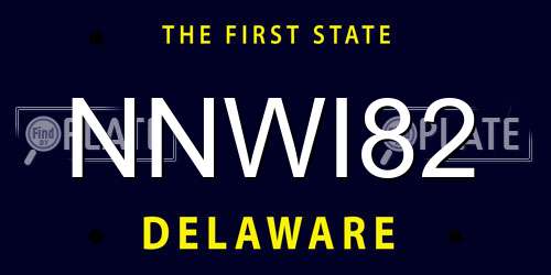 NNWI82 Delaware License Plate