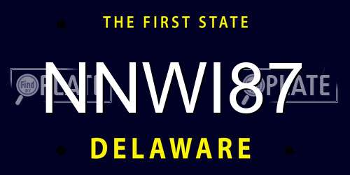 NNWI87 Delaware License Plate