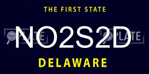 NO2S2D Delaware License Plate