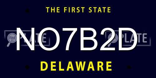 NO7B2D Delaware License Plate