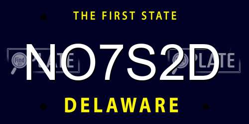 NO7S2D Delaware License Plate
