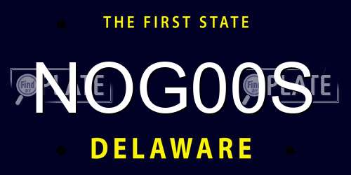 NOG00S Delaware License Plate