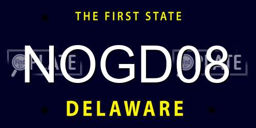 NOGD08 Delaware License Plate