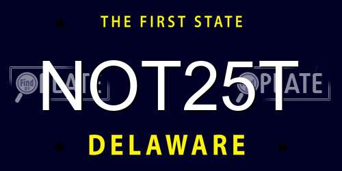 NOT25T Delaware License Plate