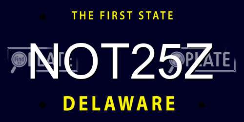 NOT25Z Delaware License Plate