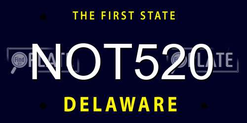 NOT520 Delaware License Plate