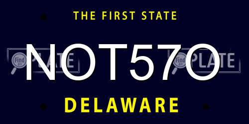 NOT57O Delaware License Plate