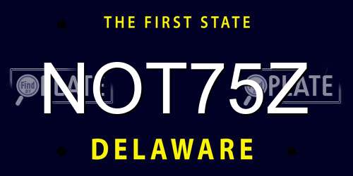 NOT75Z Delaware License Plate