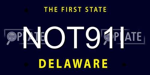 NOT91I Delaware License Plate