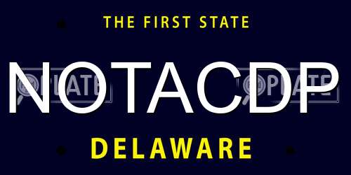 NOTACDP Delaware License Plate