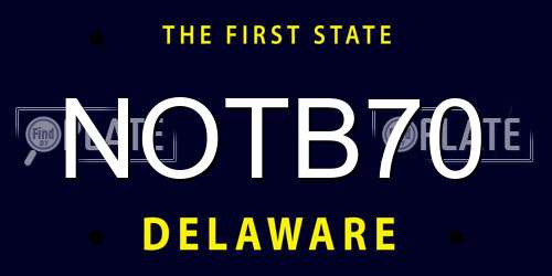 NOTB70 Delaware License Plate