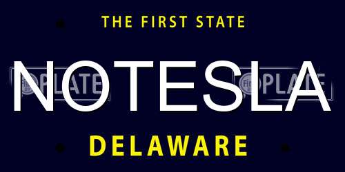 NOTESLA Delaware License Plate