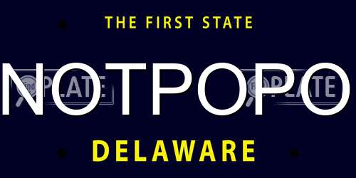 NOTPOPO Delaware License Plate