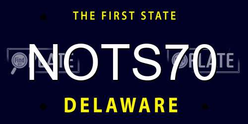NOTS70 Delaware License Plate