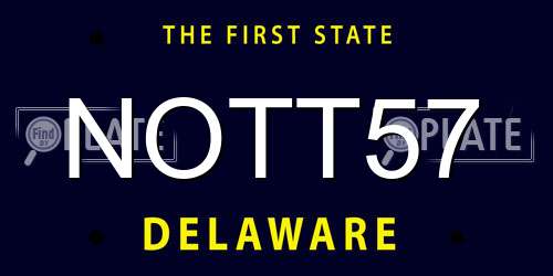 NOTT57 Delaware License Plate