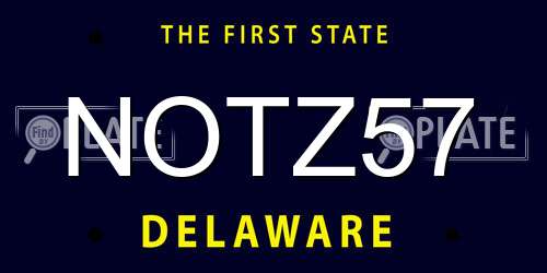 NOTZ57 Delaware License Plate