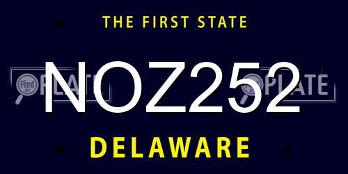 NOZ252 Delaware License Plate