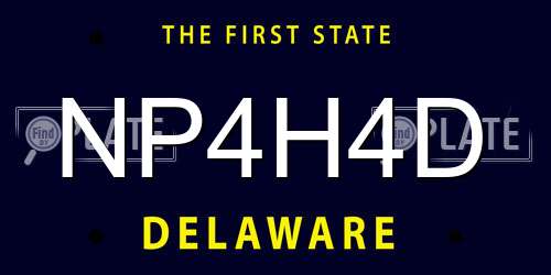 NP4H4D Delaware License Plate