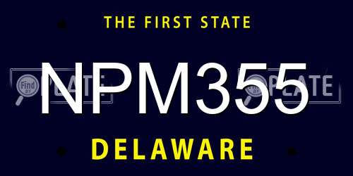 NPM355 Delaware License Plate