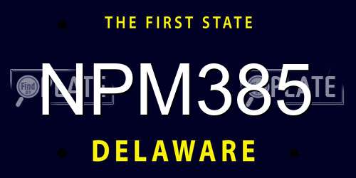 NPM385 Delaware License Plate