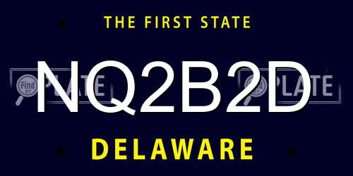 NQ2B2D Delaware License Plate