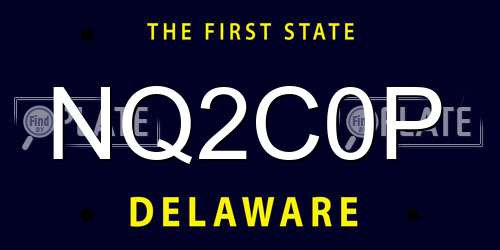 NQ2C0P Delaware License Plate