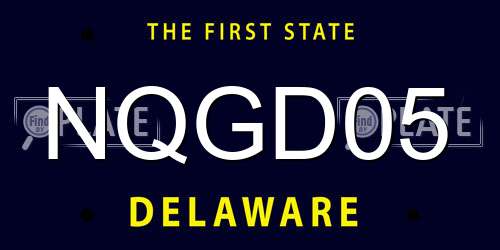 NQGD05 Delaware License Plate