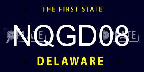 NQGD08 Delaware License Plate