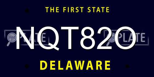 NQT82O Delaware License Plate