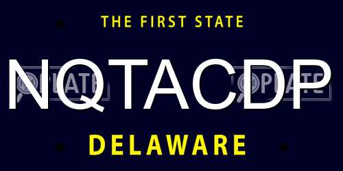 NQTACDP Delaware License Plate