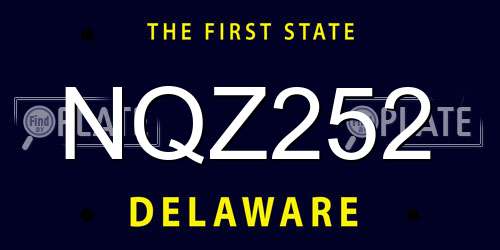 NQZ252 Delaware License Plate