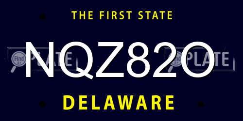 NQZ82O Delaware License Plate