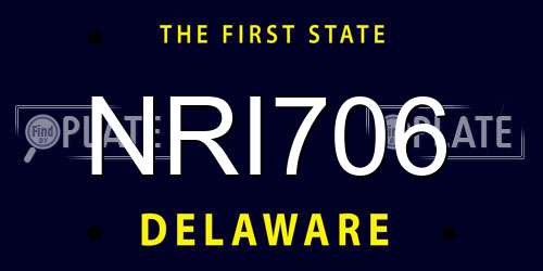 NRI706 Delaware License Plate
