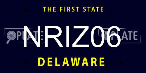 NRIZ06 Delaware License Plate