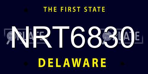 NRT6830 Delaware License Plate