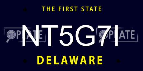 NT5G7I Delaware License Plate