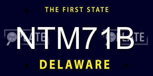 NTM71B Delaware License Plate