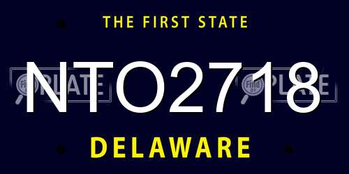 NTO2718 Delaware License Plate