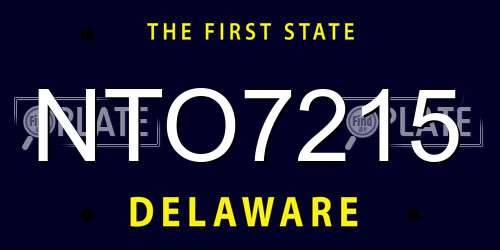 NTO7215 Delaware License Plate