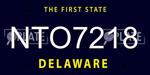 NTO7218 Delaware License Plate