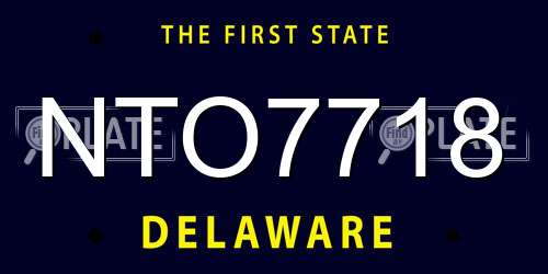NTO7718 Delaware License Plate