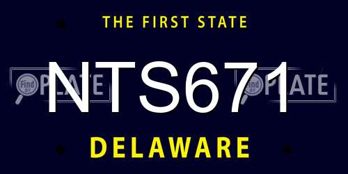 NTS671 Delaware License Plate