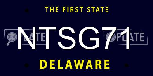 NTSG71 Delaware License Plate