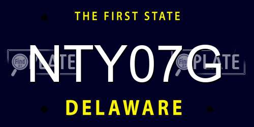 NTY07G Delaware License Plate