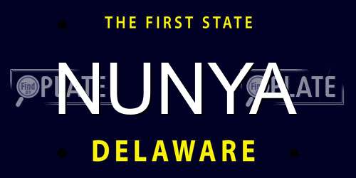 NUNYA Delaware License Plate