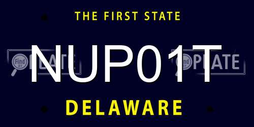 NUP01T Delaware License Plate