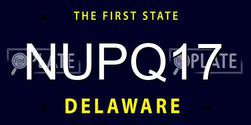 NUPQ17 Delaware License Plate